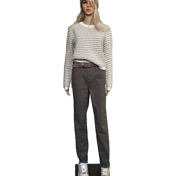 DKNY Jeans Cream and White Knit Sweater - Picture 8 of 9